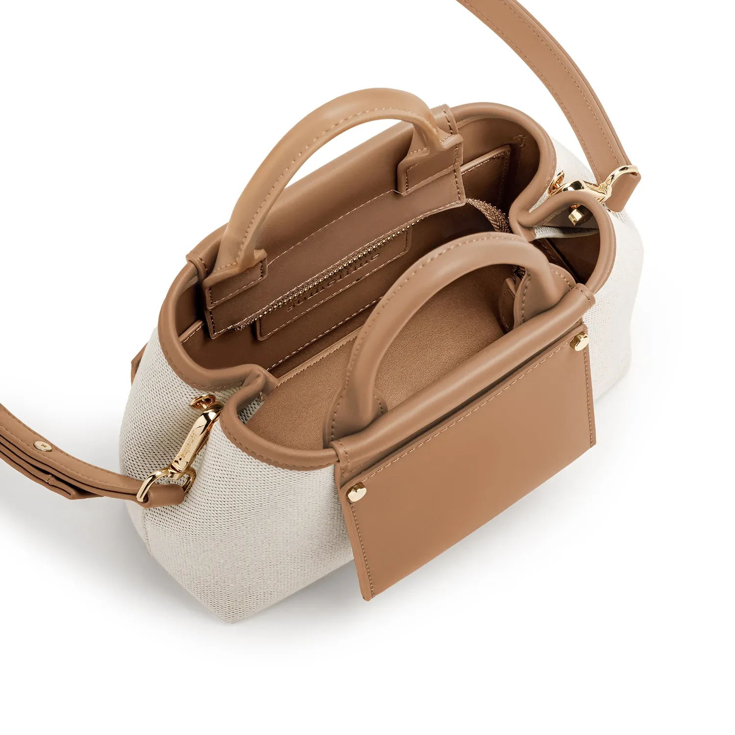 PICOLA TOP HANDLE BAG LUXE CANVAS - TAN BROWN